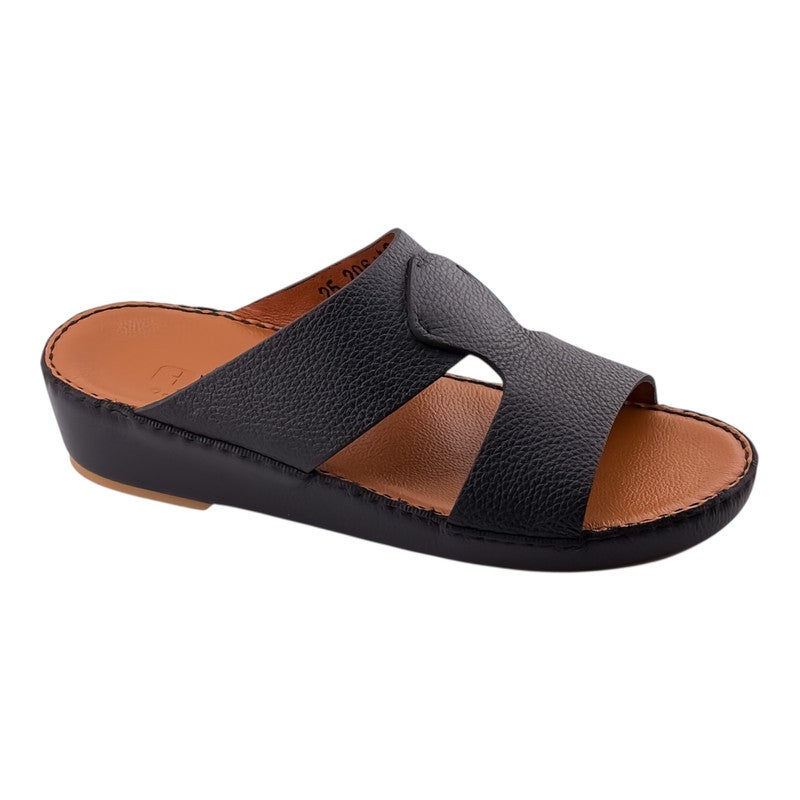 AJYAD Handmade Arabic Sandals For Men | Outdoor Mens Slippers | Everyday Flip Flops Open Toe | Arabic Genuine Shamwa Leather | New Design | Tan Footbed | Comfortable & LightWeight - Image 1